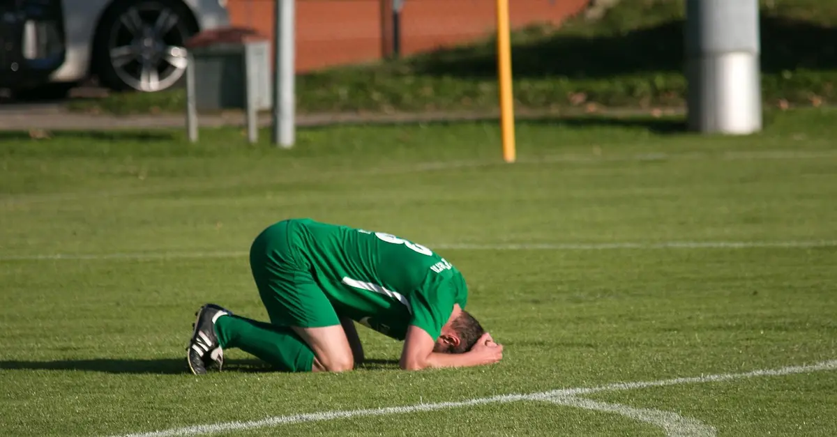 soccer, player, sad