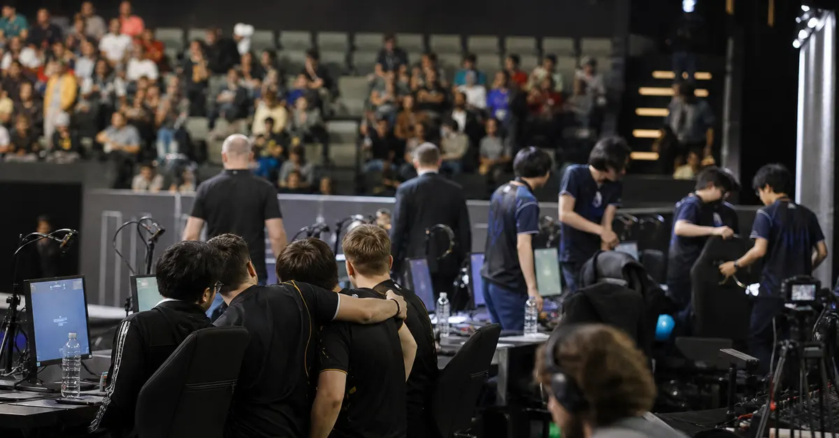Anonymous esports players react after a tense tournament match.